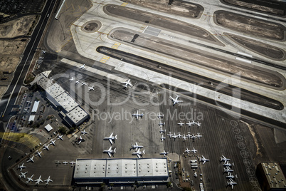 Flughafen und Startbahn von oben, Las Vegas, USA