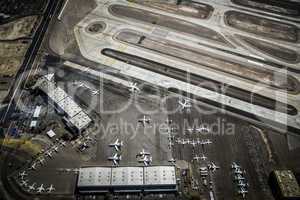 Flughafen und Startbahn von oben, Las Vegas, USA