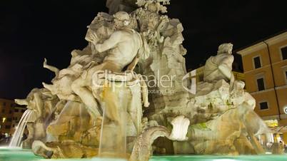 Four Rivers Fountain. Piazza Navona in Rome, Italy. Fontana Dei Quattro Fiumu.