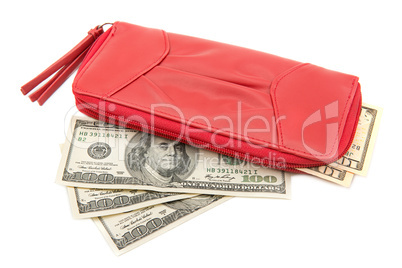 wallet with dollar bills