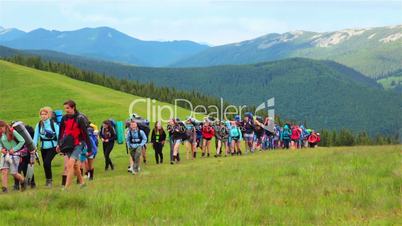 Young People in a Mountain Hike