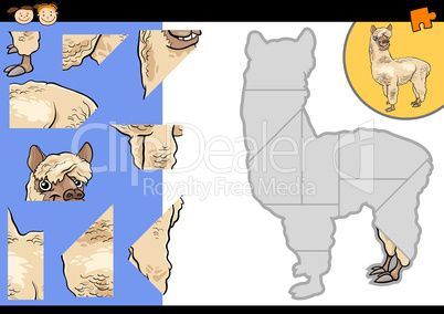 cartoon alpaca jigsaw puzzle game