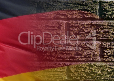 Flagge Germany auf Mauerhintergrund
