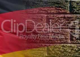 Flagge Germany auf Mauerhintergrund
