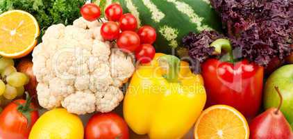 colorful background of fruits and vegetables