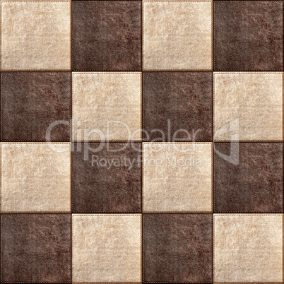 Seamless texture combination of leather squares