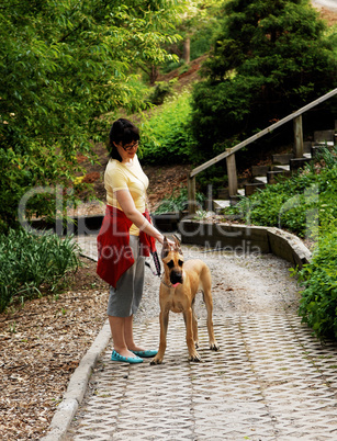 Woman with her dog.