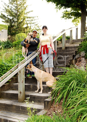 Couple with dog's.