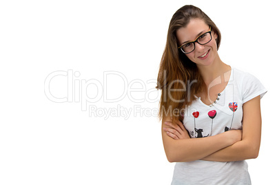 Teenager girl with arms crossed