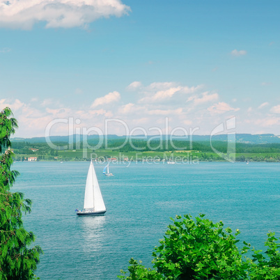 Sailboat on a beautiful lake