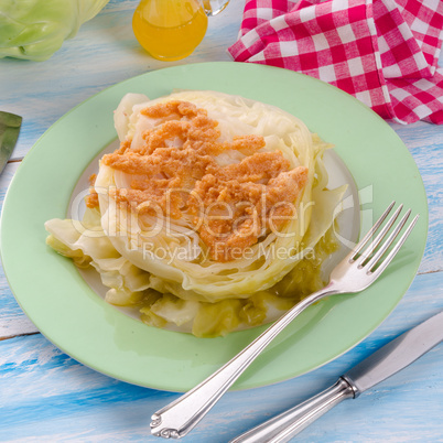 Young stewed cabbage on Irish art