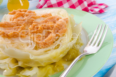 Young stewed cabbage on Irish art