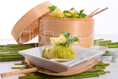 cabbage with rice bags