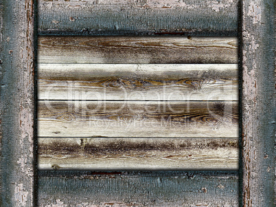 wooden background framed by old painted boards