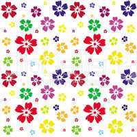 Seamless pattern of flowers on a white background
