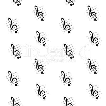 Seamless pattern of treble clef