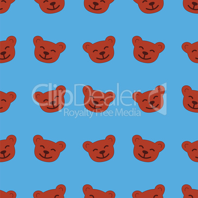 Seamless pattern toy bear head