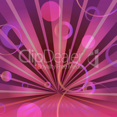 Abstract burgundy background with circles and radiating