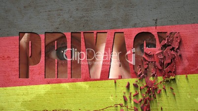 Spying Eyes Crumbling Wall Germany