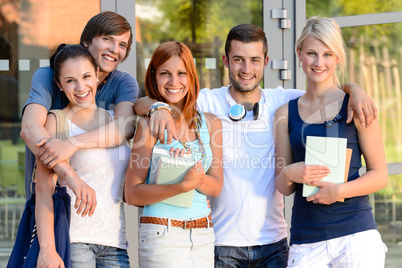 Group of students standing front college campus