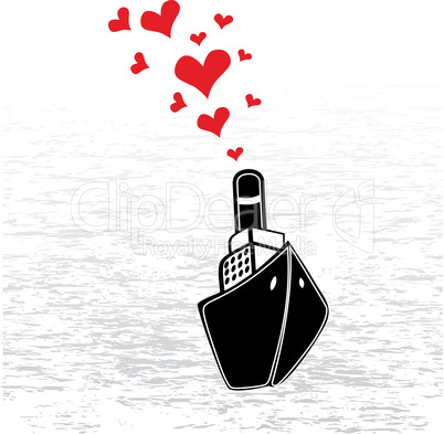 Steamship and hearts.