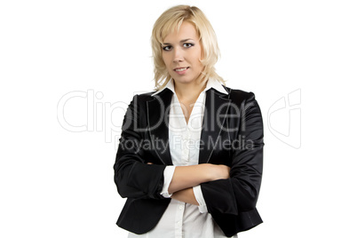 Businesswoman in suit with arms crossed