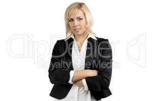 Businesswoman in suit with arms crossed