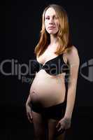 Pregnant girl in underwear