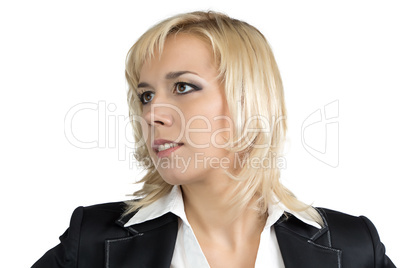Portrait of businesswoman looking right