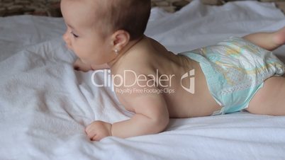 Baby with Diaper Making Exercises