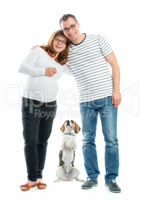 Werdende Eltern mit Hund