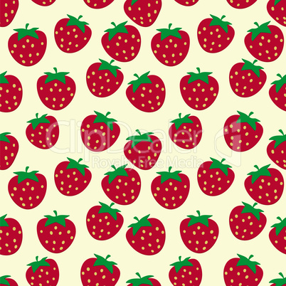 Seamless pattern with ripe strawberries