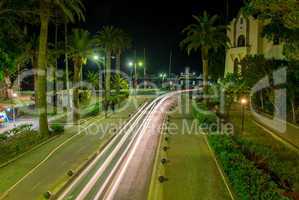 Beautiful city streets of Kos Island at night, Greece