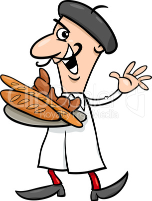 french baker cartoon illustration