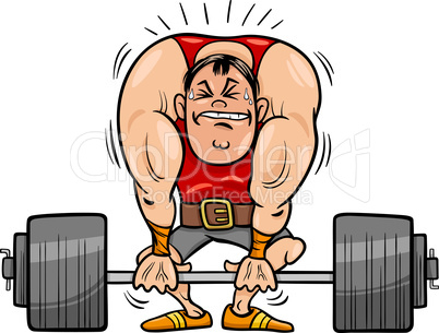 weightlifting sportsman cartoon illustration