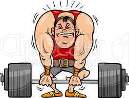 weightlifting sportsman cartoon illustration