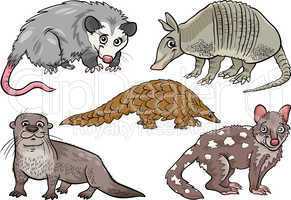 wild animals set cartoon illustration