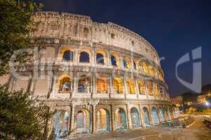 Rome, Italy. Wonderful view of Colosseum at dusk