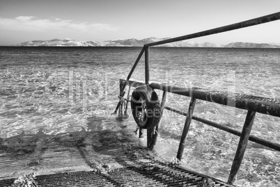 Slide for boats with a beautiful ocean view