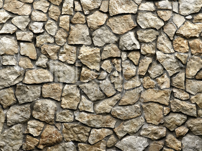 old grunge wall of rough stones as background