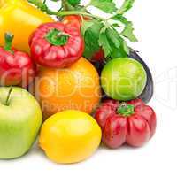 fruits and vegetables isolated on white background