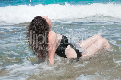 Girl in the waves