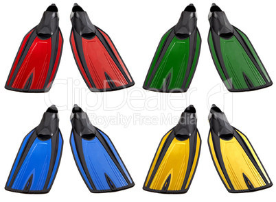 Set of multicolored swimfins