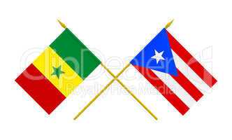 Flags, Puerto Rico and Senegal