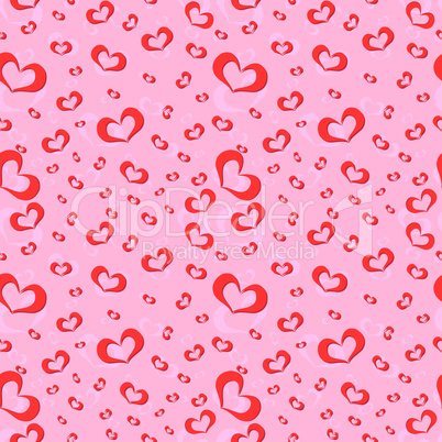 Seamless pattern of symbolic hearts