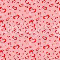 Seamless pattern of symbolic hearts