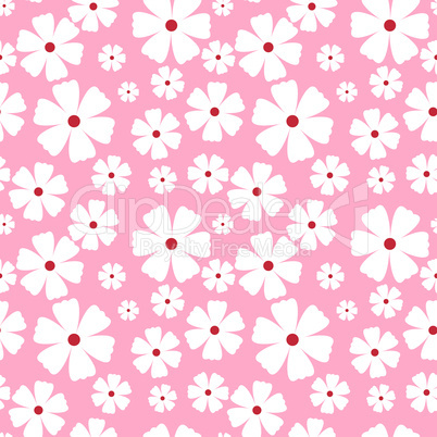 Seamless pattern with flowers on a pink background