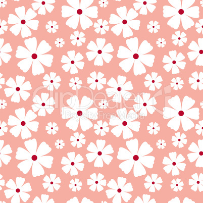 Seamless pattern with flowers on a pink background