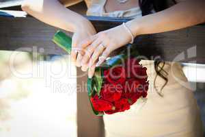 Bride holding a wedding bouquet