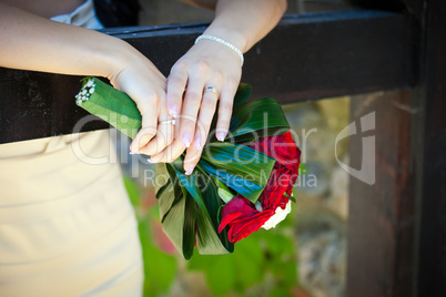 Bride holding a wedding bouquet